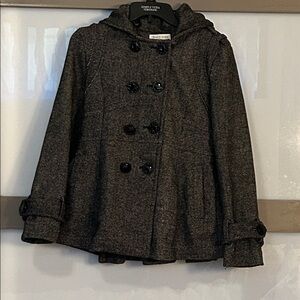 Double-Breasted Gray Peacoat